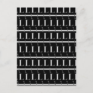 Monogram Initiaal Letter L Briefkaart