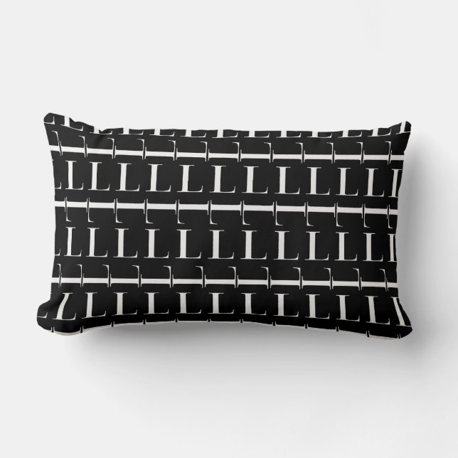 Monogram Initiaal Letter L Kussen (Voorkant)