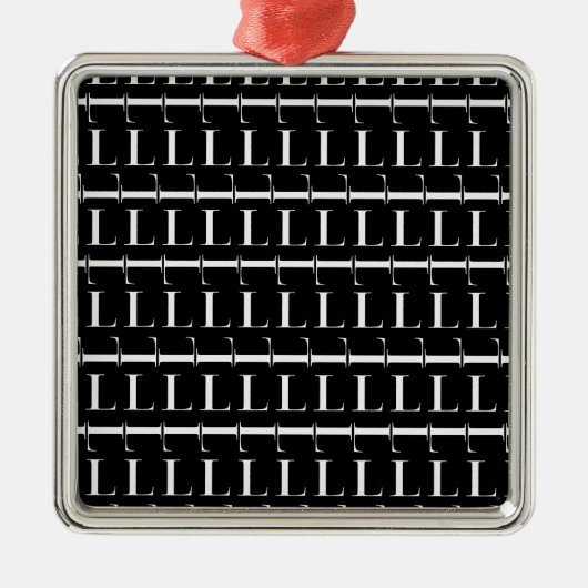 Monogram Initiaal Letter L Metalen Ornament (Voorkant)