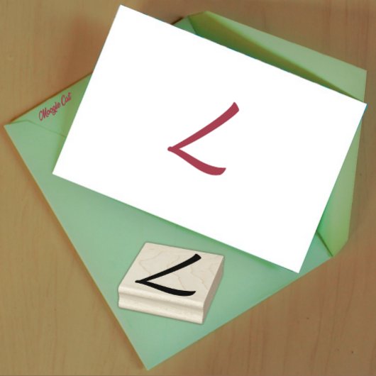 Monogram Initiaal Letter L Rubberstempel