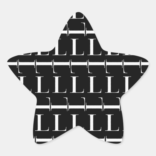 Monogram Initiaal Letter L Ster Sticker (Voorkant)