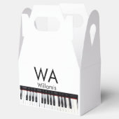 Monogram initiaal letter letter naam tekst piano m bedankdoosjes (Geopend)