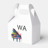 Monogram initiaal letter letter naam tekst piano m bedankdoosjes (Achterkant)