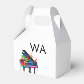 Monogram initiaal letter letter naam tekst piano m bedankdoosjes (Voorkant Zijde)