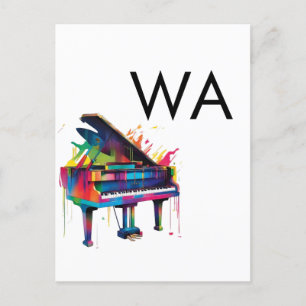 Monogram initiaal letter letter naam tekst piano m briefkaart