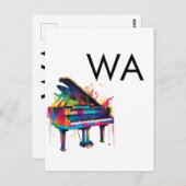 Monogram initiaal letter letter naam tekst piano m briefkaart (Voorkant / Achterkant)