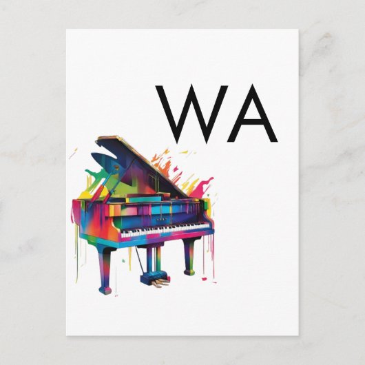 Monogram initiaal letter letter naam tekst piano m briefkaart (Voorkant)