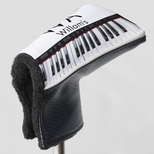 Monogram initiaal letter letter naam tekst piano m golfheadcover (3/4 voorkant)