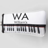 Monogram initiaal letter letter naam tekst piano m golfheadcover (Voorkant)