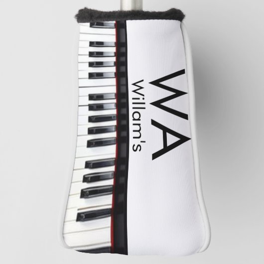 Monogram initiaal letter letter naam tekst piano m golfheadcover (Draai 90)
