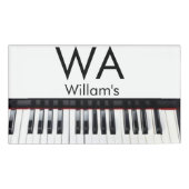 Monogram initiaal letter letter naam tekst piano m naambadge (Voorkant)