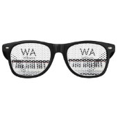 Monogram initiaal letter letter naam tekst piano m retro zonnebril (Voorkant)