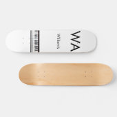 Monogram initiaal letter letter naam tekst piano m skateboard (Horizontaal)