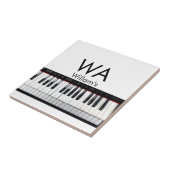 Monogram initiaal letter letter naam tekst piano m tegeltje (Zijkant)