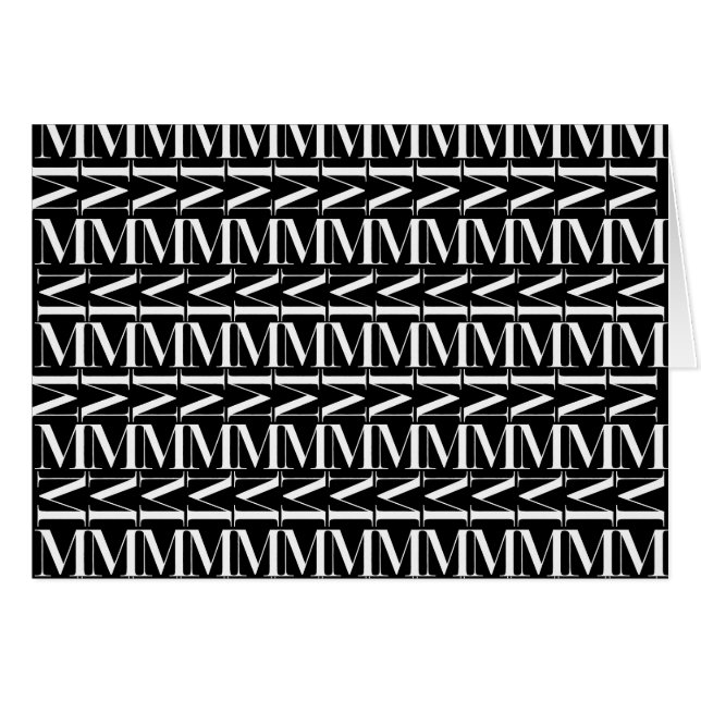 Monogram Initiaal letter M (Voorkant Horizontaal)