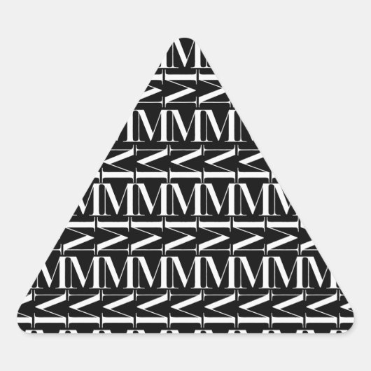 Monogram Initiaal letter M Driehoek Sticker (Voorkant)