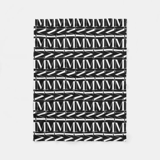 Monogram Initiaal letter M Fleece Deken (Voorkant)