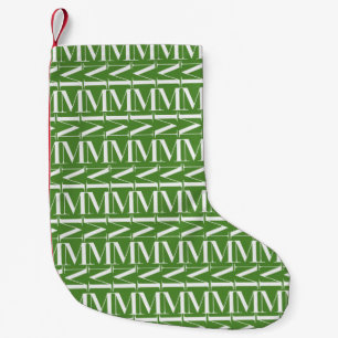 Monogram Initiaal letter M Kleine Kerstsok