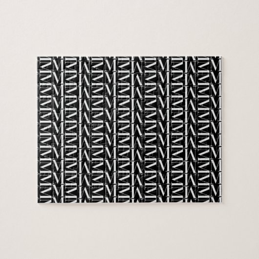 Monogram Initiaal letter M Legpuzzel (Horizontaal)