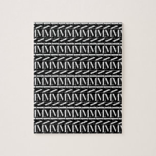 Monogram Initiaal letter M Legpuzzel