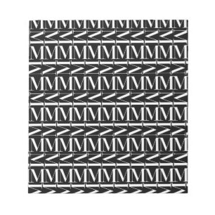 Monogram Initiaal letter M Notitieblok