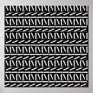 Monogram Initiaal letter M Poster
