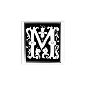 Monogram  initiaal letter M Rubberstempel (Afrduk)