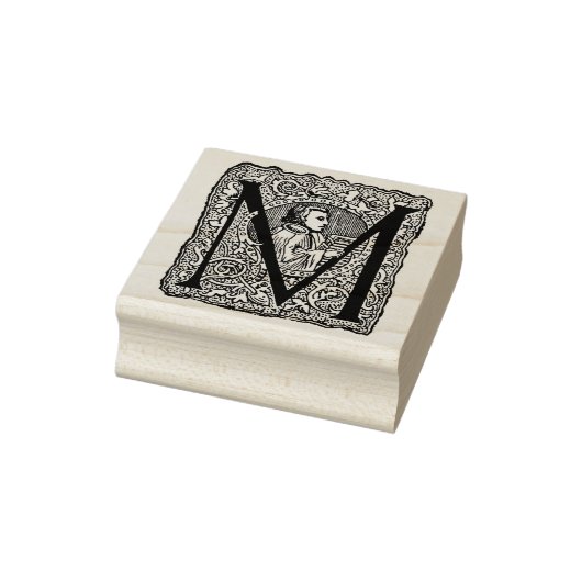  Monogram  initiaal letter M Rubberstempel (Stempel)
