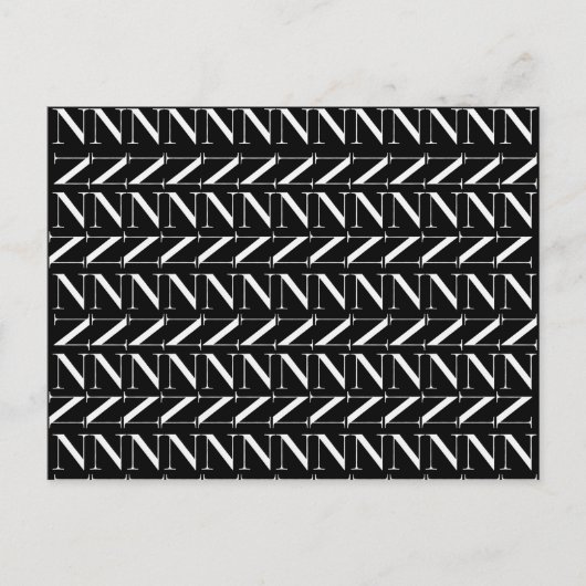 Monogram Initiaal letter N Briefkaart (Voorkant)
