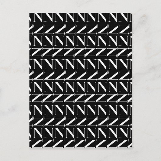 Monogram Initiaal letter N Briefkaart (Voorkant)