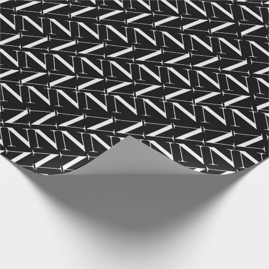 Monogram Initiaal letter N Cadeaupapier (Hoek)