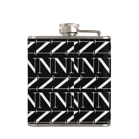 Monogram Initiaal letter N Heupfles (Achterkant)