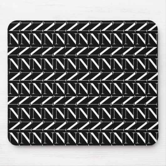 Monogram Initiaal letter N Muismat (Voorkant)