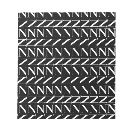 Monogram Initiaal letter N Notitieblok (Voorkant)