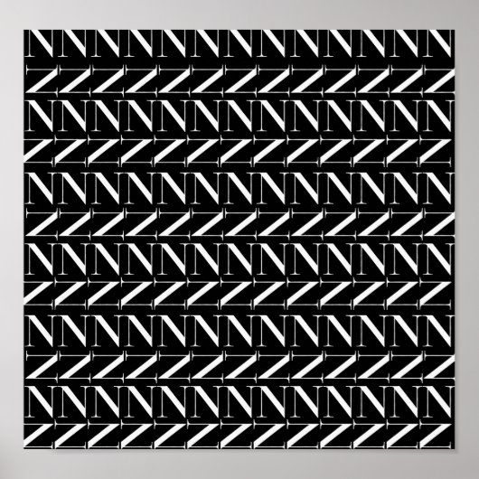 Monogram Initiaal letter N Poster (Voorkant)