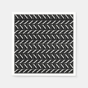 Monogram Initiaal letter N Servet