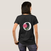 Monogram Initiaal Letter O in het wit met roze Ros T-shirt (Achterkant volledig)