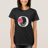 Monogram Initiaal Letter O in het wit met roze Ros T-shirt (Voorkant)