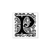 Monogram  initiaal letter P Rubberstempel (Afrduk)