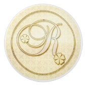 monogram Initiaal letter R Keramische Knop (Voorkant)