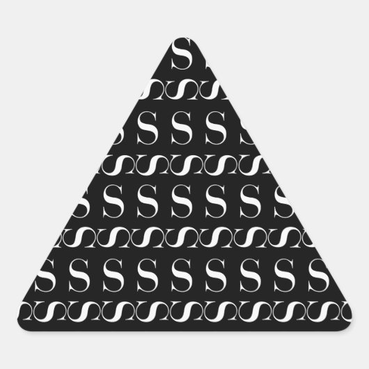 Monogram Initiaal letter S Driehoek Sticker (Voorkant)
