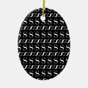 Monogram Initiaal letter S Keramisch Ornament