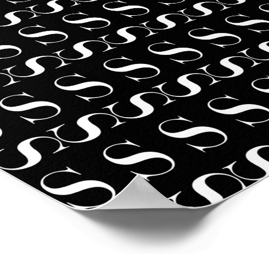 Monogram Initiaal letter S Poster (Hoek)