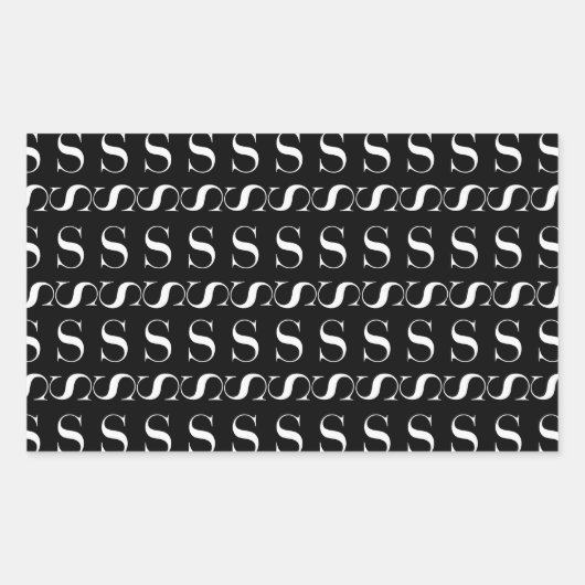 Monogram Initiaal letter S Rechthoekige Sticker (Voorkant)