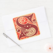 monogram Initiaal letter S Vierkante Sticker (Envelop)