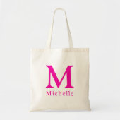Monogram Initiaal Letter Sjabloon Roze Klant Tote Bag (Voorkant)