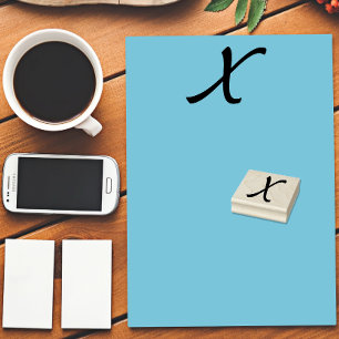 Monogram Initiaal letter X Rubberstempel