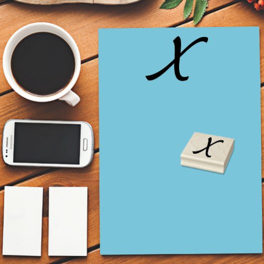 Monogram Initiaal letter X Rubberstempel