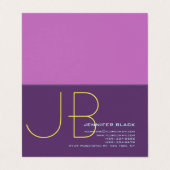 Monogram Initiaal Letters Indigo Minimalistisch Mo Visitekaartjes (Buitenkant ongevouwen)