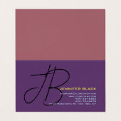 Monogram Initiaal Letters Indigo Minimalistisch Mo Visitekaartjes (Buitenkant ongevouwen)